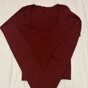 Brandy Melville Deep Red Long Sleeve Top